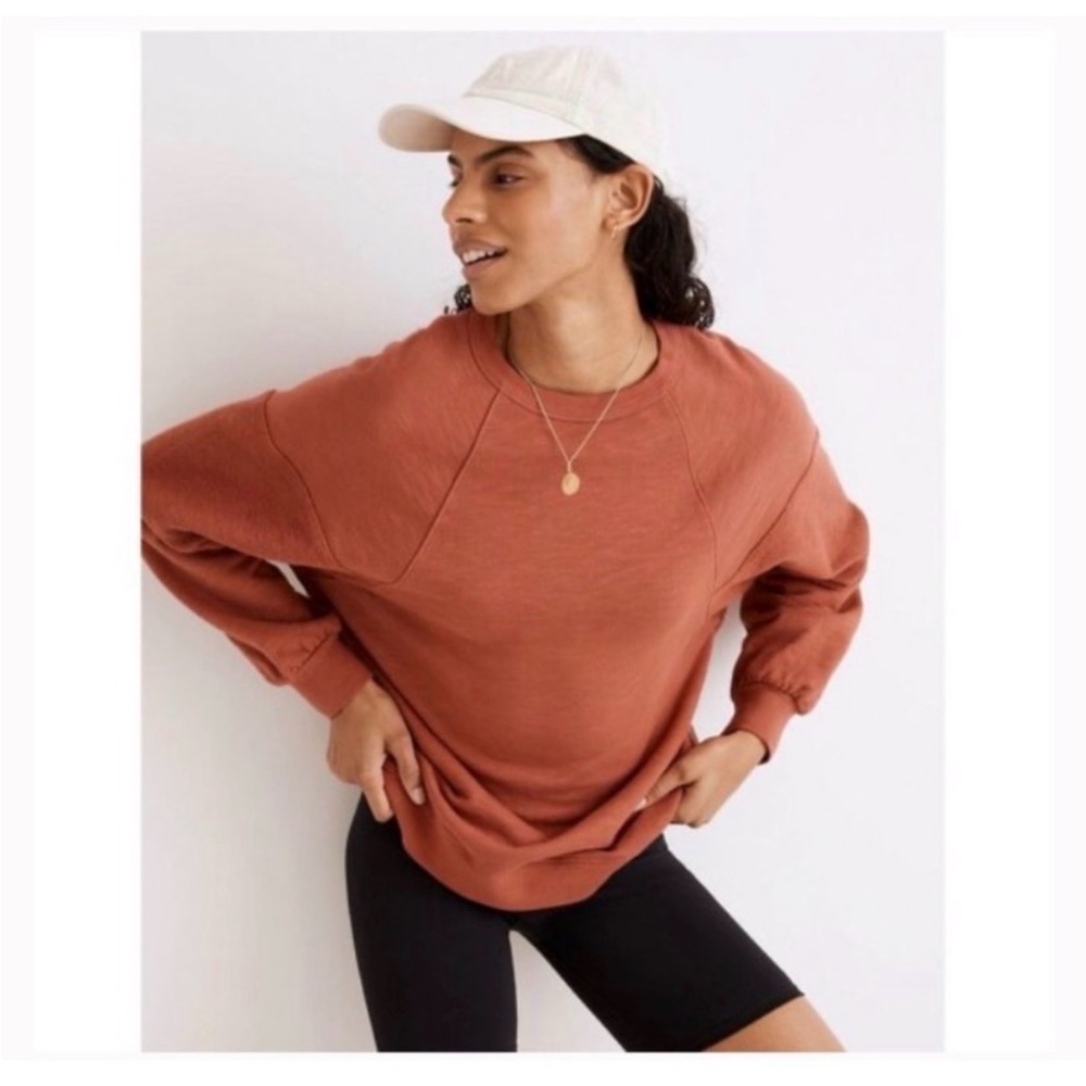 MADEWELL Burnt Orange Pullover Crewneck Sweatshirt - Picture 3 of 11